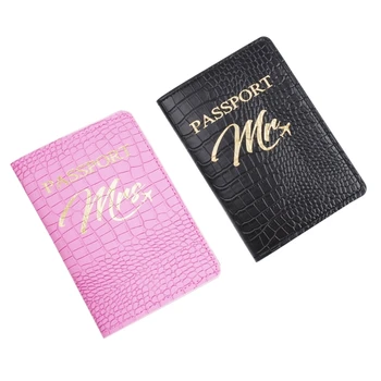 Model PU Pașaport Titular D-d-na Card de Credit de Călătorie Protector Iubitor Cuplu Cadou de Nunta pentru Femei Barbati Imagine