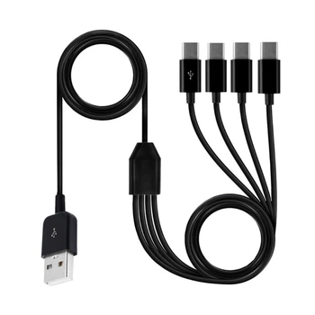 Multi Încărcare Cablu 4 in 1 mai Multe USB de Încărcare Rapidă Cablu cu 4x Tip C Port Imagine