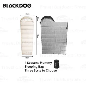 Naturehike BLACKDOG Bumbac Sac de Dormit Ultralight 4 Sezoane Sac de Dormit Cu Pălărie Cort de Camping Despicare Mami Cald -7~8℃ Imagine