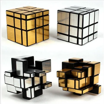Neo Magic Mirror Cube 3x3x3 Aur, Argint Profesionale Viteza Cuburi Puzzle-uri Speedcube Jucarii Educative Pentru Copii, Cadouri Adulti Imagine