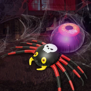 Noi de Halloween Gonflabile Spider Eco-Friendly Gonflabile Spider Decor cu Lumina Reutilizabile Arunce în aer Paianjen cu Telecomanda Imagine