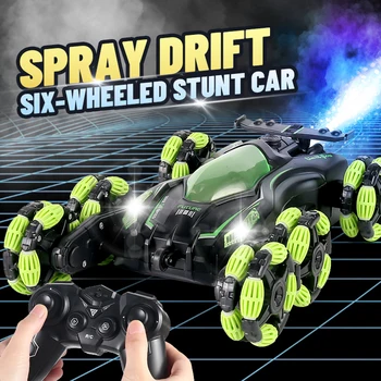 Noul Tip De Șase Roți Stunt Vehicul drift, spray de Apă, Jucării pentru copii flip, deforma, poftă de mâncare, de mare viteză, Control de la Distanță Jucărie Mașină Imagine