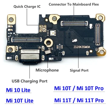 NOUL USB Port de Încărcare Microfon Mufa Dock Conector Bord Flex Pentru Xiaomi Mi 9 se 10T 10 Lite 10T 11T Pro rapid de încărcare Imagine