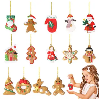 Ornamente Pentru pomul de Crăciun Pom de Craciun Mini Pandantiv 14PCS Favoruri de Partid Temă de Crăciun, Decorațiuni Pentru Bradul de Crăciun Perete Imagine