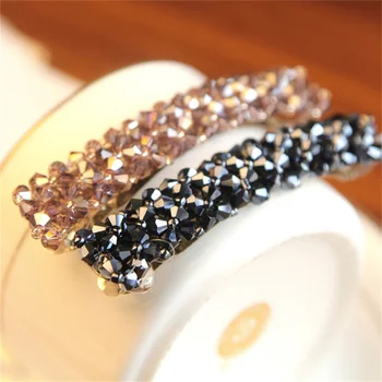 Patru Rânduri de Cristal Clip de Păr Moda coreeană Clip Capul de Linie de Pescuit Țesute Clip Accesorii de Par pentru Femei Cravată de Păr Bijuterii Ornament Imagine