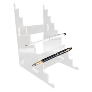 Pen Display Stand 9-Sloturi Acril Perie De Unghii Titular Clar Pen Raft Organizator Pentru Birou Școală Acasă Magazin Folosi Pensula De Machiaj Imagine