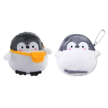 Penguin Mini Portofel de Pluș Animale Desene animate Monedă Pungă de Stocare Portabile, Saci de Monede Ruj Cablu de Date pentru CHEIE M6CE Imagine