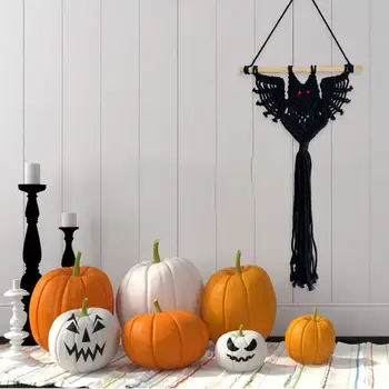 Petrecere de Halloween Decoratiuni Țesute Manual Bat Tapiserie Infricosator Halloween Macrame Decor de Perete pentru Dormitor, Bucătărie Cameră Boho Design Imagine