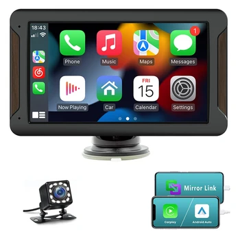 Piese auto Stereo Wireless Carplay Și Android Auto, ecran Tactil 7 Inch Car Audio Bluetooth, Mirror Link, Camera de mers inapoi, FM Imagine