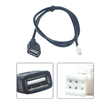 Plastic negru Stereo al Mașinii Electronice Flush Mount Port USB Panou Extensie Cablu Adaptor 4Pin+6pini Conector Prize Imagine