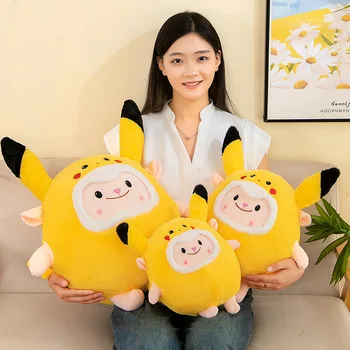 Pokemon Pikachu de Pluș Papusa Anime Japonez Drăguț Obraznic Pikachu Copii de Colectare de Jucării de Crăciun Cadouri de Ziua de nastere Imagine