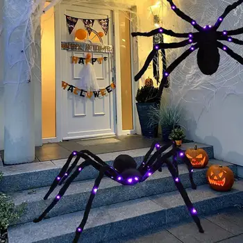 Păianjenul de Casă Bântuită Decor Infricosator Păianjen de Lumină Led Decor Realist Stralucitoare Halloween Ornament cu Trick Imagine