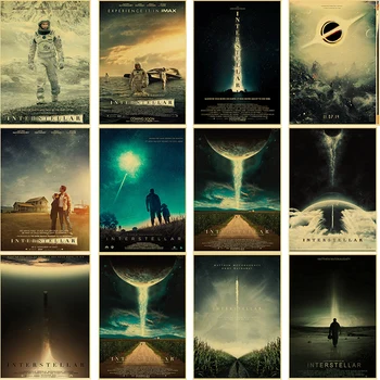 Science-Fiction Film Interstelar Poster Cursa Spațiu Retro Postere si Printuri de Hârtie Kraft Arta de Perete Home Decor Sala Pictura Imagine