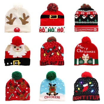 Stralucitoare Petrecere de Crăciun Pălărie Moș Elan Decorative Capac Ornament Decor de uz Casnic pentru Copii, Adulți Copii Fete Băieți Imagine