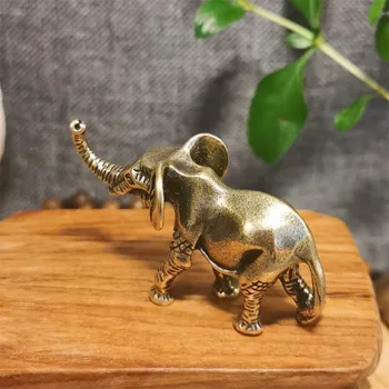 Tabelul Ornament Decor Cupru Solid De Animale Meserii Bronz Antic Miniatură Elefant Figurine Ceai De Companie Living Decor Acasă Imagine