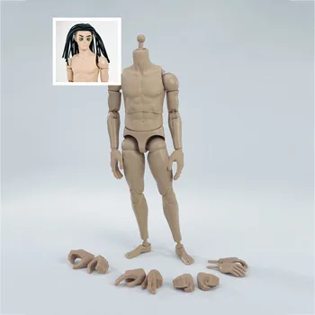 Trickyman12 1/6 Soldat de sex Masculin Corpul Amuzant Expresie Cap Sculptură Păr Lung și Negru se Potrivesc 12