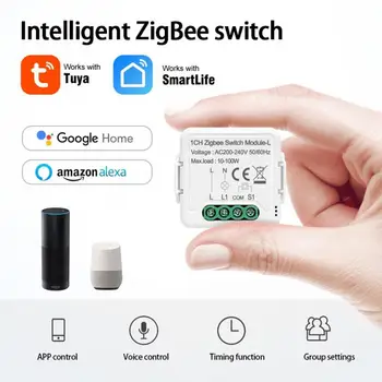 Tuya Zigbee Smart Switch Module Releu Comutator de Lumină 1 2 3 Gasca Nu Neutru Necesare de Viață Inteligentă APP Control de la Distanță Voce AC200-240V Imagine
