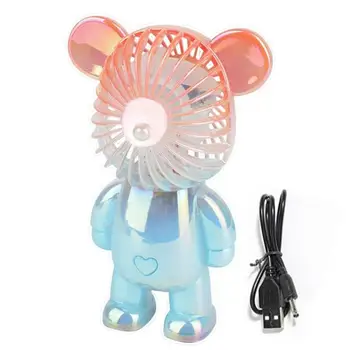Ursul desene animate Fan Galvanizare Colorate Violent Urs Student Ventilator Portabil Creative Desktop Mut de Încărcare USB Portabile Fan Imagine