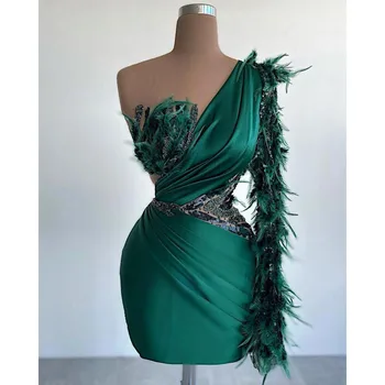 Verde Robe De Soirée De Mariage Pene Rochie de Cocktail pentru Femei Partid Sequin de Bal Scurte Rochii de Absolvire Rochie Imagine