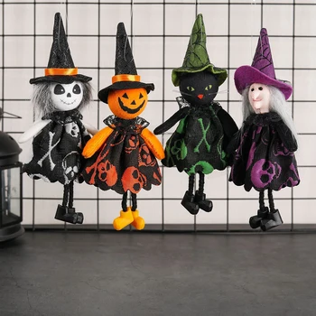 Vrăjitoare Papusa De Plus Fată Înger Dovleac De Halloween Decoratiuni Agățat De Ornament Pentru Masa Acasă Copilul Pentru Dormitor Consumabile Partid Imagine