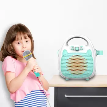 Wireless Copil Cântând Mașină Microfon Built-in Lumina LED Copii Roz Imagine