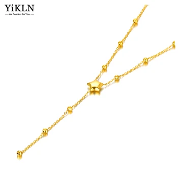 YiKLN Stea de Moda Pandantiv Coliere Pentru Femei Placat cu Aur de 18K Bijuterii din Oțel Inoxidabil Женское ожерелье Transport Gratuit YN22189 Imagine