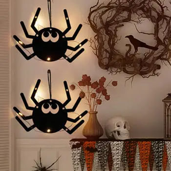 Înfricoșător Led Lumina Pandantiv Infricosator Halloween Pandantiv Vrăjitoare Păianjen Fantoma De Lumină Led Decor Casa Bantuita Foto Prop Imagine
