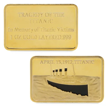 Tragedia De Pe Titanic În 1912 Placat Cu Aur De Monede Comemorative Colecție De Suveniruri Imagine
